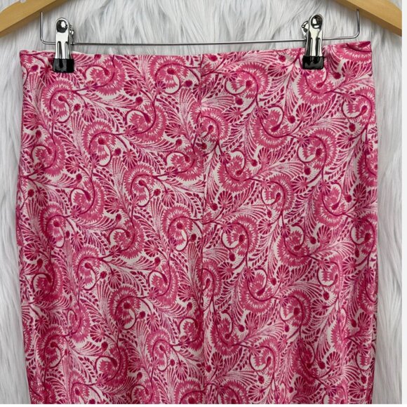 J. Crew Silky Flare Slip Skirt Pink Dandelion Swirl Sz S Trumpet‎ Midi Coquette - Picture 12 of 16